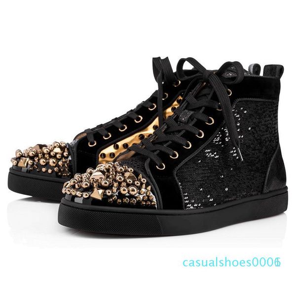 2020 new designer shoes studded spikes fashion red suede leather mens womens flat bottoms luxury shoes party lovers sneakers c06, Black
2020 new designer shoes studded spikes fashion red suede leather mens womens flat bottoms luxury shoes party lovers sneakers c06, Black