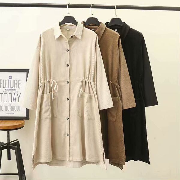 plus size casual trench coat 2019 autumn women fashion long sleeve corduroy outerwear k91-837, Tan;black
plus size casual trench coat 2019 autumn women fashion long sleeve corduroy outerwear k91-837, Tan;black