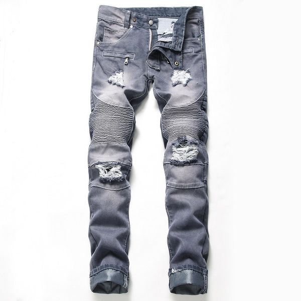 mouancle men's hi street ripped biker jeans with holes destroyed motorcycle denim pants distressed trousers plus size 29-42, Blue
mouancle men's hi street ripped biker jeans with holes destroyed motorcycle denim pants distressed trousers plus size 29-42, Blue