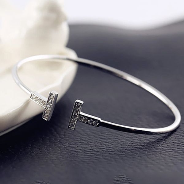 chic double t letter zircon bracelet women fashion jewelry opening bangle shiny 3colors 1nmq3, Black
chic double t letter zircon bracelet women fashion jewelry opening bangle shiny 3colors 1nmq3, Black