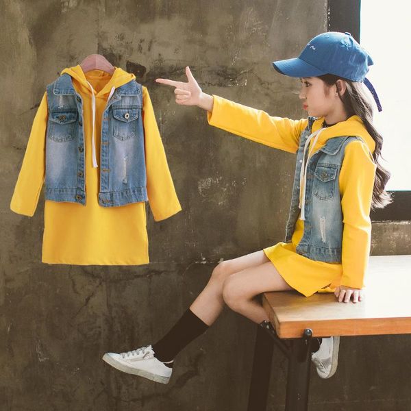 children's clothing sleeveless denim jacket girl pullover coat spring and autumn waistcoat lapel denim vest + hooded sweater 2 sets, Camo
children's clothing sleeveless denim jacket girl pullover coat spring and autumn waistcoat lapel denim vest + hooded sweater 2 sets, Camo