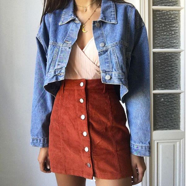 ins2019 autumn women's new england style solid color straight tube empire high waist line mini bag hip half skirts, Black
ins2019 autumn women's new england style solid color straight tube empire high waist line mini bag hip half skirts, Black