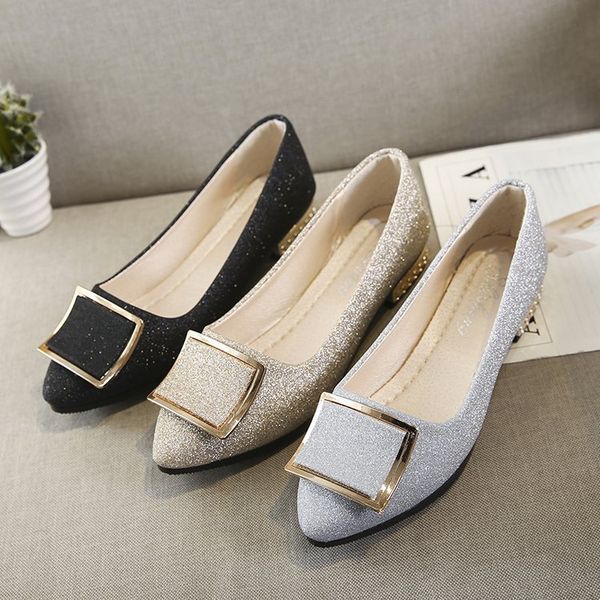 small leather shoes 2018 summer forest women's shoes versatile casual silver pointed-toe square buckle pregnant women loafers sh, Black
small leather shoes 2018 summer forest women's shoes versatile casual silver pointed-toe square buckle pregnant women loafers sh, Black