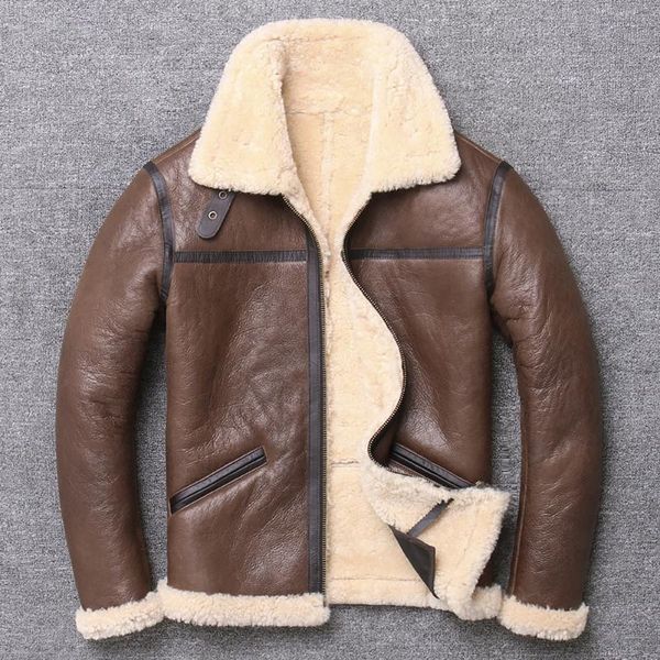zvaqs 2020 new men's b3 shearling jacket short leather jacket bomber lapel mens winter coats sheepskin coat pph819, Black
zvaqs 2020 new men's b3 shearling jacket short leather jacket bomber lapel mens winter coats sheepskin coat pph819, Black