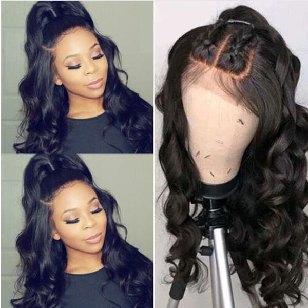 body wave 13x6 lace front human hair wigs pre plucked 360 lace frontal wig with baby hair brazilian remy for women loose wave, Black
body wave 13x6 lace front human hair wigs pre plucked 360 lace frontal wig with baby hair brazilian remy for women loose wave, Black