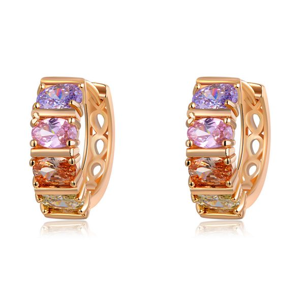 rose gold color copper colorful cubic zirconia round hoop earrings fashion jewelry earring female party gift women's jewelry, Golden
rose gold color copper colorful cubic zirconia round hoop earrings fashion jewelry earring female party gift women's jewelry, Golden