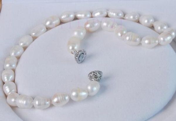 10-11 mm white cultivated freshwater pearl necklace 18 "ll0011, Silver 
10-11 mm white cultivated freshwater pearl necklace 18 "ll0011, Silver