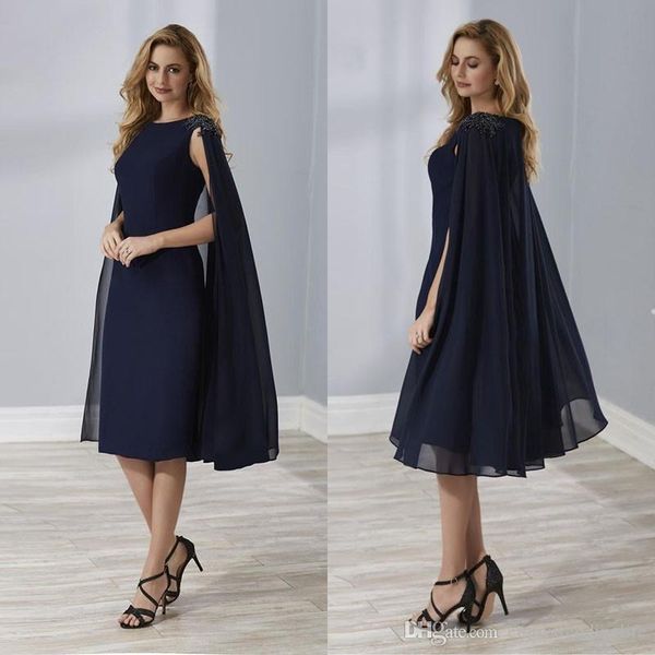 elegant navy blue mother of the bride dresses with wrap knee length cap sleeves groom godmother chiffon mermaid evening gown customize, Black;red
elegant navy blue mother of the bride dresses with wrap knee length cap sleeves groom godmother chiffon mermaid evening gown customize, Black;red