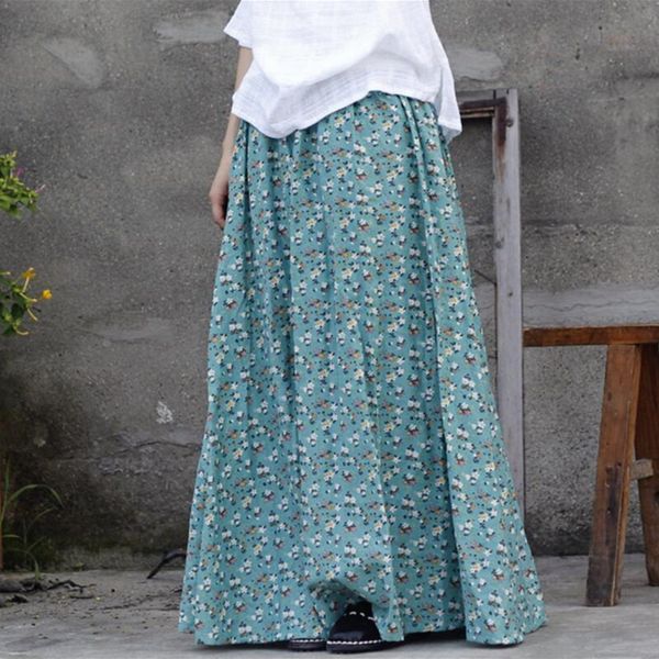 johnature 2019 women new original cotton flower printed pleated floor-length casual long skirt plus size cotton linen skirt, Black
johnature 2019 women new original cotton flower printed pleated floor-length casual long skirt plus size cotton linen skirt, Black