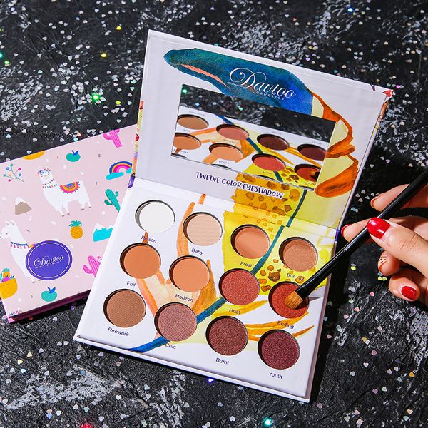 new 2 colors sika deer eyeshadow pallete matte eye shadow palette shimmer glitter eyeshadow pigment cosmetics maquillage hot