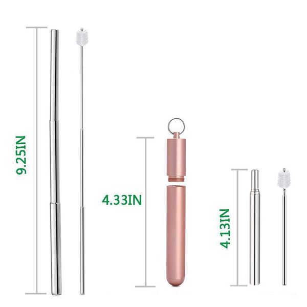 metal straw collapsible portable folding reusable drinking foldable straw stainless steel cocktail-tubes straws bar accessories
metal straw collapsible portable folding reusable drinking foldable straw stainless steel cocktail-tubes straws bar accessories
