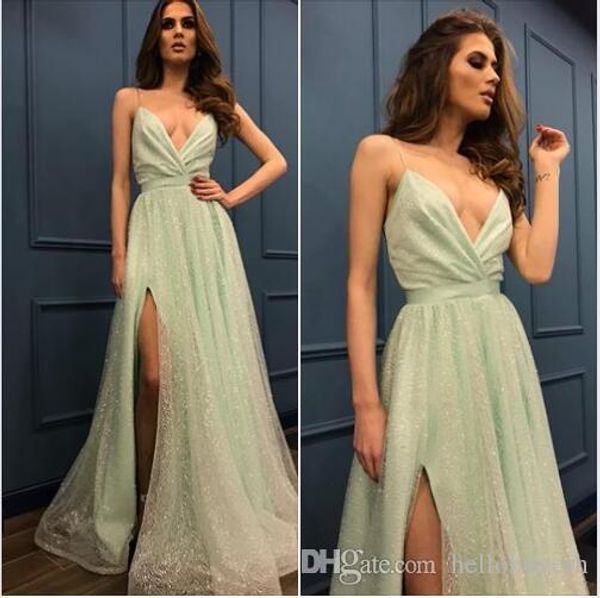 a line long sequin prom dresses side cuts v neck elie saab dresses formal dresses evening 2018, Black
a line long sequin prom dresses side cuts v neck elie saab dresses formal dresses evening 2018, Black