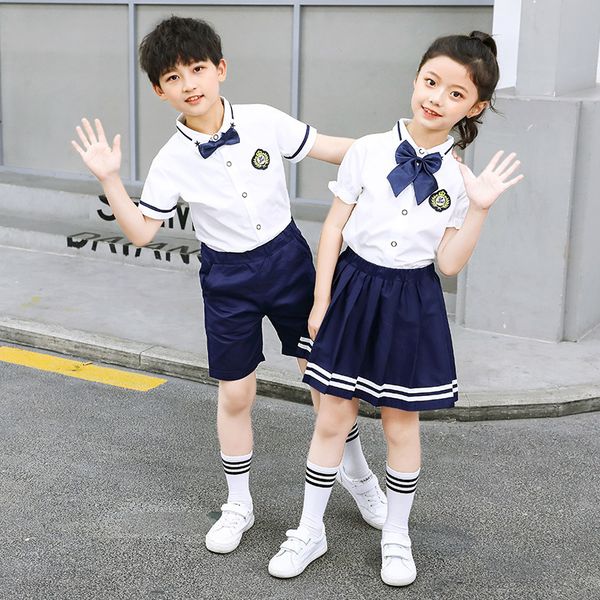 japanese korea school uniform elementary school students summer kindergarten suit children short sleeve college style uniform, White
japanese korea school uniform elementary school students summer kindergarten suit children short sleeve college style uniform, White