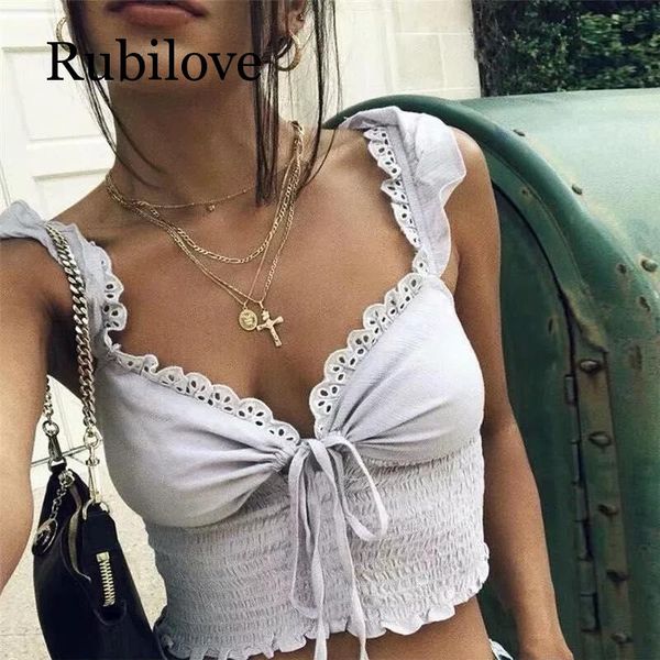 rubilove ruffle trim white lace up crop women 2019 tank femme backless spaghetti bralette crop shirts
rubilove ruffle trim white lace up crop women 2019 tank femme backless spaghetti bralette crop shirts