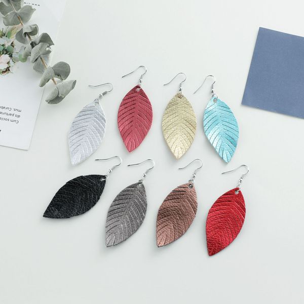 new feather soft pu leather earrings for women fashion summer leather leaf earrings vintage statement earrings, Silver
new feather soft pu leather earrings for women fashion summer leather leaf earrings vintage statement earrings, Silver