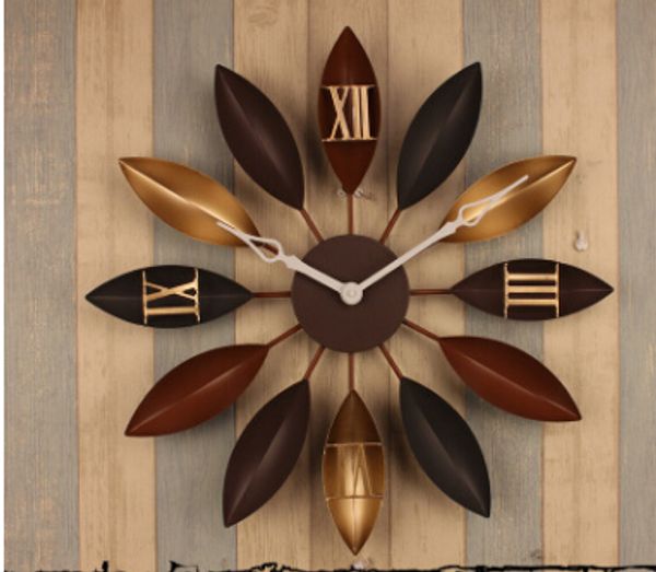 large wall clock vintage leaf wall hanging decorative clock loft industrial style wrought iron big clock mute for home decor
large wall clock vintage leaf wall hanging decorative clock loft industrial style wrought iron big clock mute for home decor