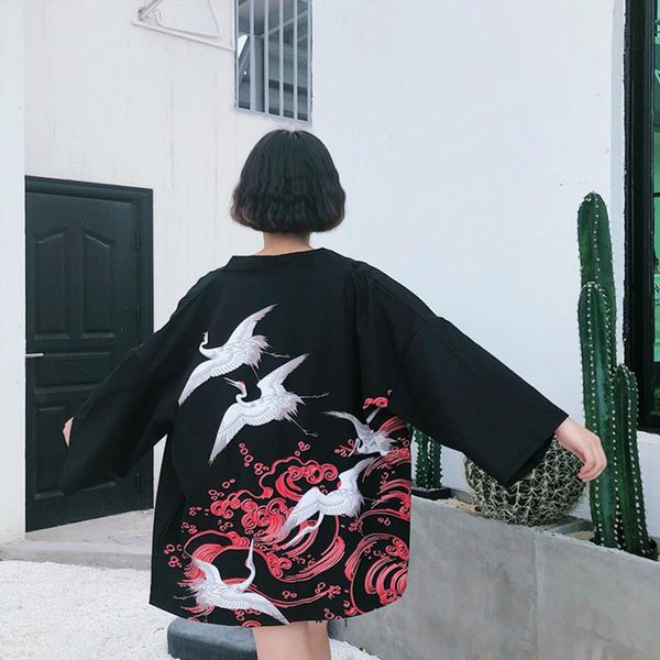 spring summer women jacket femme printed kimono retro sun-protective coat, Black;brown
spring summer women jacket femme printed kimono retro sun-protective coat, Black;brown