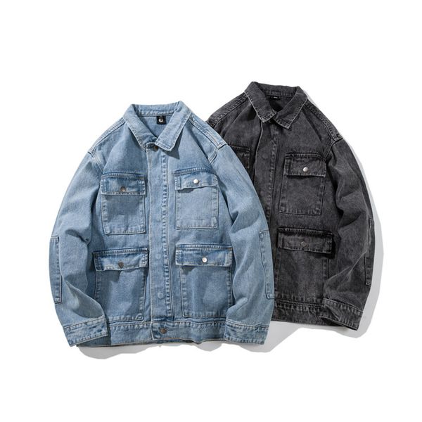 city where the product 2019 autumn new style origional multi-pockets denim jacket men's coat men's trend outdoor, Black;brown
city where the product 2019 autumn new style origional multi-pockets denim jacket men's coat men's trend outdoor, Black;brown
