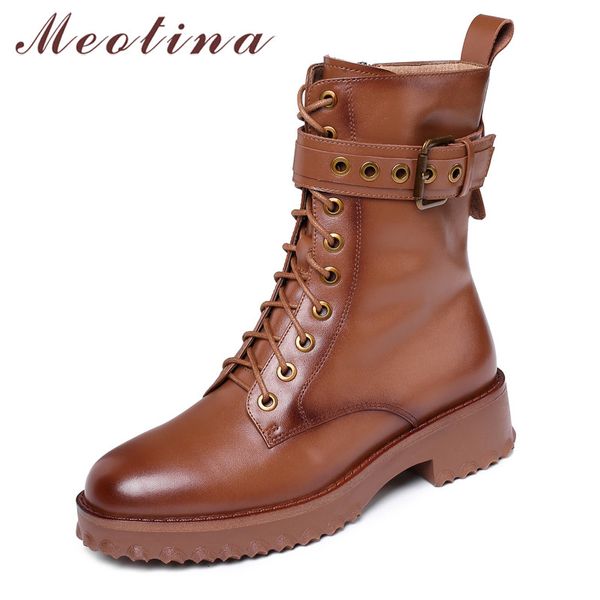 meotina autumn motorcycle boots women natural genuine leather zip thick heel ankle boots buckle round toe shoes lady winter 4-10, Black
meotina autumn motorcycle boots women natural genuine leather zip thick heel ankle boots buckle round toe shoes lady winter 4-10, Black