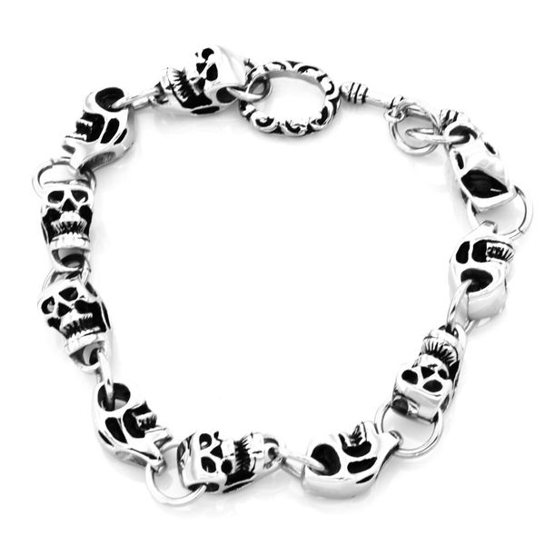 fanssteel stainless steel punk vintage men womens jewelry chain ghost skull link gothic biker bracelet fsb00w17, Black
fanssteel stainless steel punk vintage men womens jewelry chain ghost skull link gothic biker bracelet fsb00w17, Black