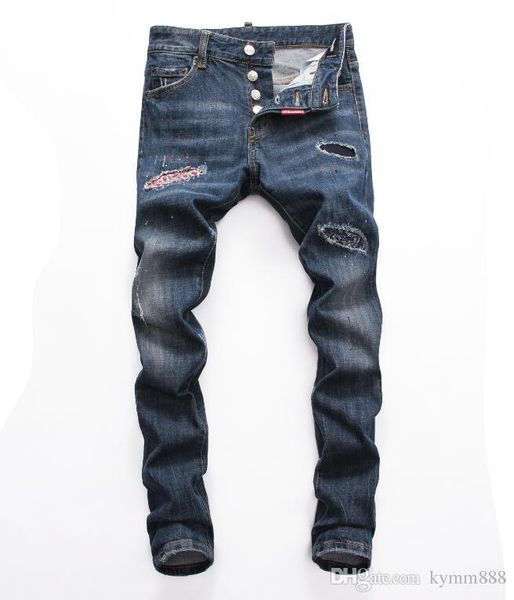 european standing men's jeans, men's jeans, a pair of skinny jeans and black embroidered skulls#0016, Blue
european standing men's jeans, men's jeans, a pair of skinny jeans and black embroidered skulls#0016, Blue