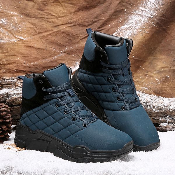 new arrival men lace up high winter warm shoes casual breathable ankle boots for outdoor, Black
new arrival men lace up high winter warm shoes casual breathable ankle boots for outdoor, Black