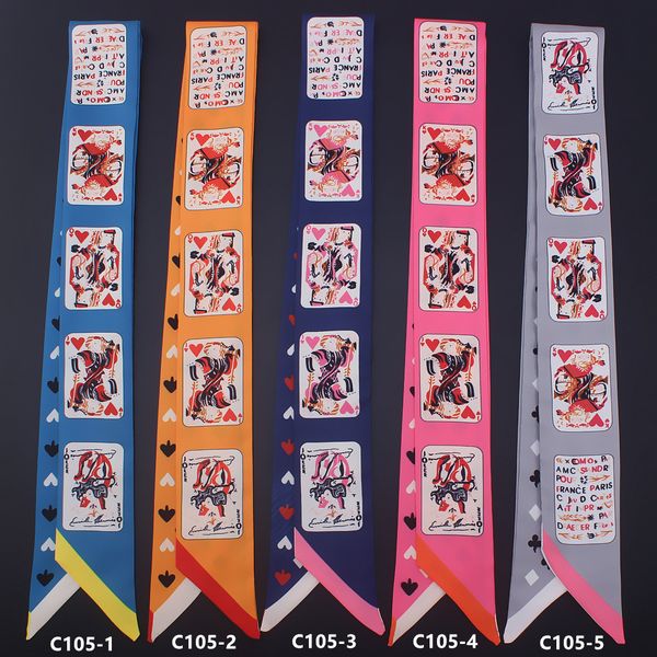 fashion-new european and american fashion playing cards small silk scarf tied bag handle small ribbon scarf ladies small scarves ru990a, Blue;gray
fashion-new european and american fashion playing cards small silk scarf tied bag handle small ribbon scarf ladies small scarves ru990a, Blue;gray