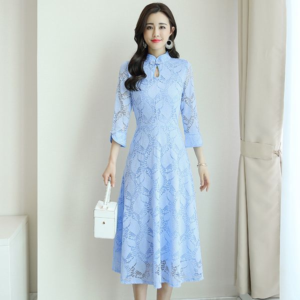 2019 dress cheongsam lace dress girls long fund self-cultivation show lanky skirt, White;black
2019 dress cheongsam lace dress girls long fund self-cultivation show lanky skirt, White;black