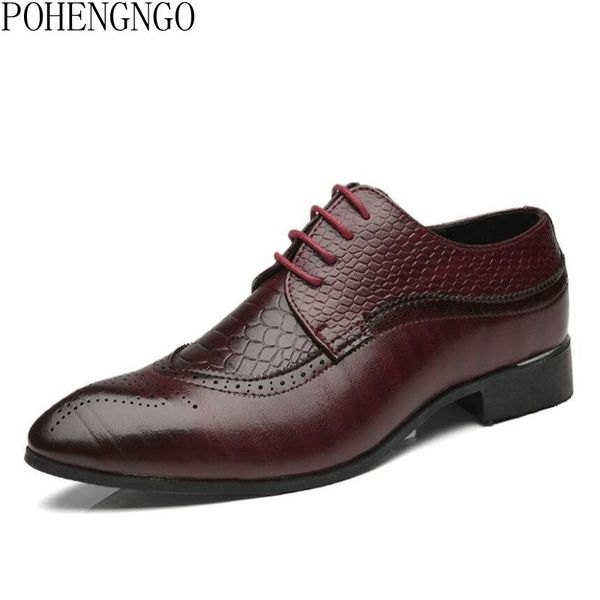 classic black / brown men bullock business shoes formal dress leather shoes men's dress formal big size 38- 48