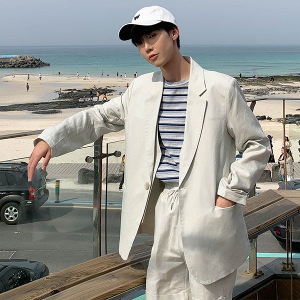 2019 spring and summer new korean version of omfortableharajukucotton loose solid color work casual large size suit, White;black
2019 spring and summer new korean version of omfortableharajukucotton loose solid color work casual large size suit, White;black