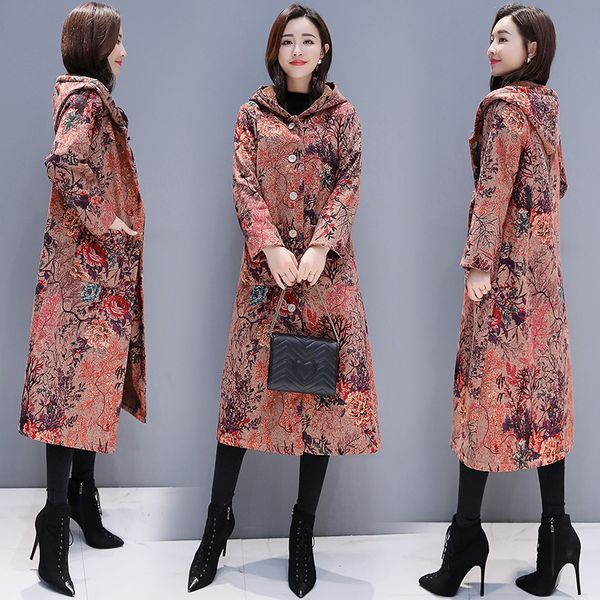 2018 autumn and winter new style ethnic-style printed long women's cotton linen loose-fit slimming brushed and thick hooded cott, Blue;black
2018 autumn and winter new style ethnic-style printed long women's cotton linen loose-fit slimming brushed and thick hooded cott, Blue;black