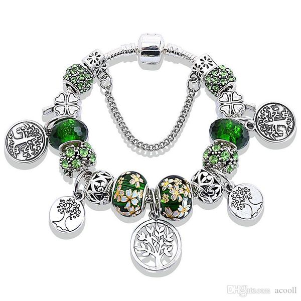green tree pendant pendant bracelet for pandora style crystal jewelry wholesale, Black
green tree pendant pendant bracelet for pandora style crystal jewelry wholesale, Black