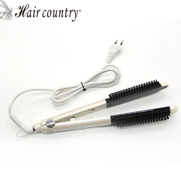 flat iron plancha pelo profesional hair straightener comb straightening irons brush electronic corrugated curling styling tools, Black
flat iron plancha pelo profesional hair straightener comb straightening irons brush electronic corrugated curling styling tools, Black