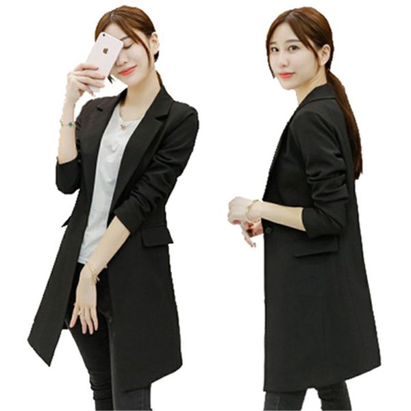 2019 spring and autumn new small suit ladies large size long slim suit jacket long-sleeved korean black women's 617, White;black
2019 spring and autumn new small suit ladies large size long slim suit jacket long-sleeved korean black women's 617, White;black