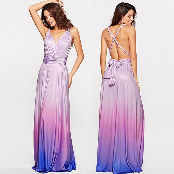 elagant party maxi long dress women multiway wrap dresses gradient convertible boho bandage dress bridesmaids infinity robe, Black;gray
elagant party maxi long dress women multiway wrap dresses gradient convertible boho bandage dress bridesmaids infinity robe, Black;gray