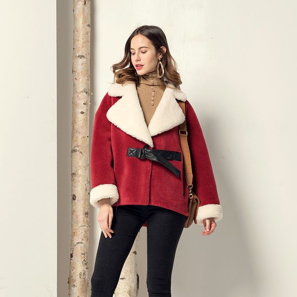 2019 wool coat women winter sheep shearing jacket korean plus size wool fur coats female outerwear manteau femme hiver f9605, Black
2019 wool coat women winter sheep shearing jacket korean plus size wool fur coats female outerwear manteau femme hiver f9605, Black