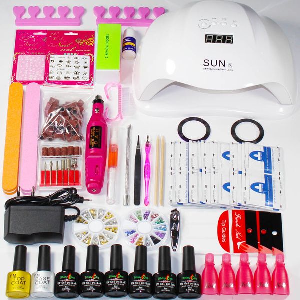 manicure kit nail set 36w/48w/54w uv led lamp dryer 6 color nail gel polish soak off gel polish kit for art tools
manicure kit nail set 36w/48w/54w uv led lamp dryer 6 color nail gel polish soak off gel polish kit for art tools
