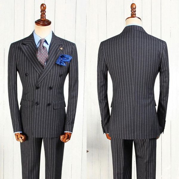 classic style double breasted gray strips groom tuxedos peak lapel men suits wedding/prom/dinner man blazer (jacket+pants+tie) w298, Black;gray
classic style double breasted gray strips groom tuxedos peak lapel men suits wedding/prom/dinner man blazer (jacket+pants+tie) w298, Black;gray