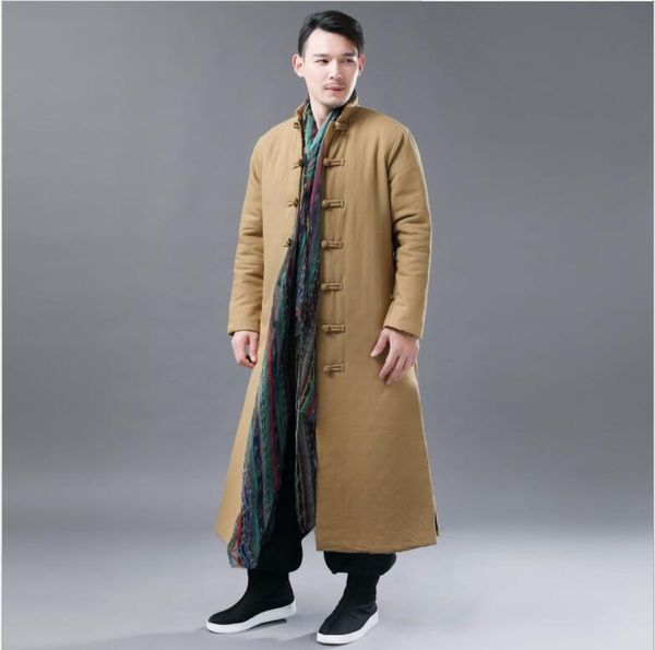 winter lengthened cotton long clothes chinese retro national style men cotton padded robe solid color leisure stand collar robe, Red
winter lengthened cotton long clothes chinese retro national style men cotton padded robe solid color leisure stand collar robe, Red