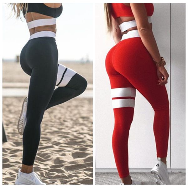 high waist yoga leggings breathable women fitness clothing training pants trousers female push up sport yoga pants, White;red
high waist yoga leggings breathable women fitness clothing training pants trousers female push up sport yoga pants, White;red