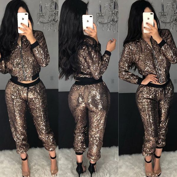 autumn winter sequin two piece set women long sleeve zipper jacket and pants suit streetwear sparkly matching set outfits, White
autumn winter sequin two piece set women long sleeve zipper jacket and pants suit streetwear sparkly matching set outfits, White