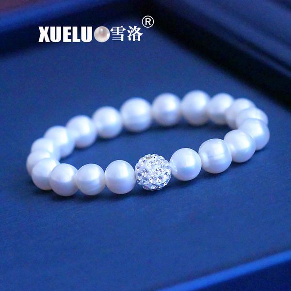 xueluo 9-10mm near round genuine natural freshwater pearl bracelets bangles for women with white zircon ball elasticity jewelry, Black
xueluo 9-10mm near round genuine natural freshwater pearl bracelets bangles for women with white zircon ball elasticity jewelry, Black