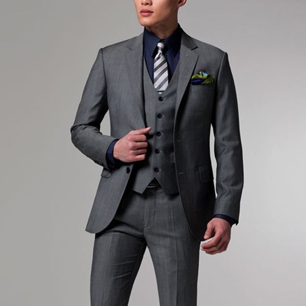 2019 two buttons wedding suit for men grey tuxedo blazer+pants+vest groom suit groomsmen suit for wedding, Black;gray
2019 two buttons wedding suit for men grey tuxedo blazer+pants+vest groom suit groomsmen suit for wedding, Black;gray