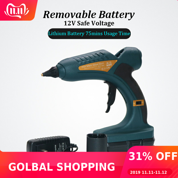 cordless 60w 12v melt glue gun rechargable 18v 1.5ah lithium battery for diy woodwork outdoors 11mm glue sticks 10pcs
cordless 60w 12v melt glue gun rechargable 18v 1.5ah lithium battery for diy woodwork outdoors 11mm glue sticks 10pcs