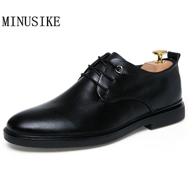 men dress shoes formal business work soft genuine leather pointed toe for man male men's oxford flats, Black
men dress shoes formal business work soft genuine leather pointed toe for man male men's oxford flats, Black