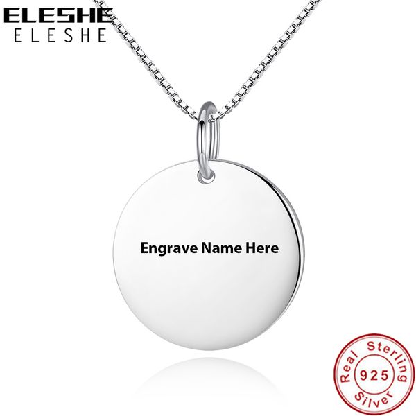 eleshe new customized round shape necklace engrave name pendant necklace 925 sterling silver jewelry for women men couple
eleshe new customized round shape necklace engrave name pendant necklace 925 sterling silver jewelry for women men couple