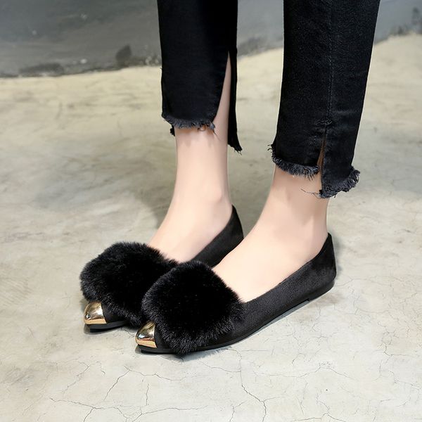 fluffy shoes women's autumn & winter 2019 new style korean-style pointed-toe flat keel thin shoes warm plus velvet versatile moc, Black
fluffy shoes women's autumn & winter 2019 new style korean-style pointed-toe flat keel thin shoes warm plus velvet versatile moc, Black