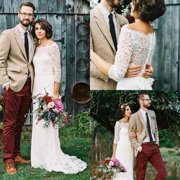 elegant 2019 designer wedding dresses full lace 3/4 sleeves off shoulder floor length sheath garden wedding bridal gowns custom size, White
elegant 2019 designer wedding dresses full lace 3/4 sleeves off shoulder floor length sheath garden wedding bridal gowns custom size, White