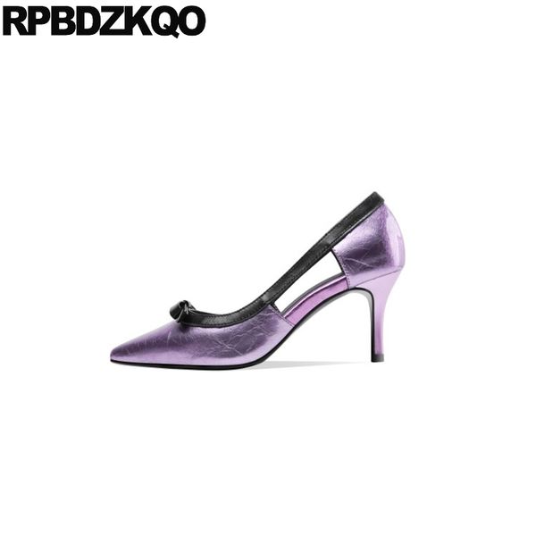 size 4 34 pointed toe high heels pumps stiletto purple patent leather 8cm wine red designer women luxury 2019 genuine shoes bow, Black
size 4 34 pointed toe high heels pumps stiletto purple patent leather 8cm wine red designer women luxury 2019 genuine shoes bow, Black