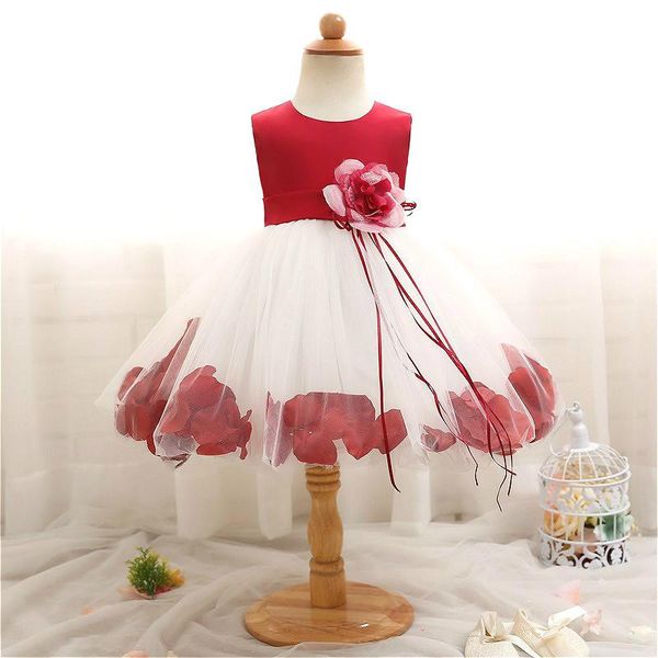 newborn baby girl 1 year birthday dress petals tulle toddler girl christening dress infant princess party dresses for girls, Red;yellow
newborn baby girl 1 year birthday dress petals tulle toddler girl christening dress infant princess party dresses for girls, Red;yellow